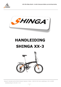 handleiding shinga xx-3 - Shinga Elektrische Vouwfietsen