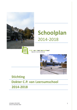 Schoolplan 2014-2018 - C. P. van Leersumschool