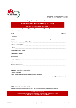 Inschrijvingsformulier - Brandweer Vereniging Vlaanderen