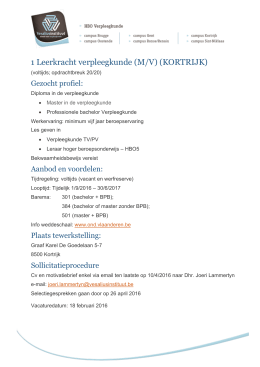 1 Leerkracht verpleegkunde (M/V) (KORTRIJK)