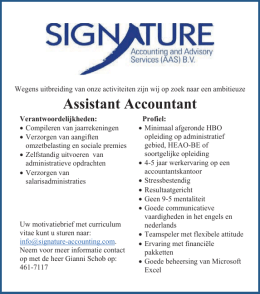 Assistant Accountant - Antilliaans Dagblad