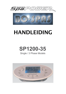 HANDLEIDING SP1200 BO-SPAS