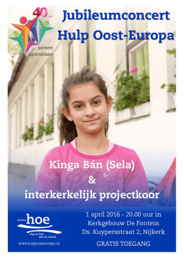 Poster Jubileumconcert Nijkerk 1 april 2016