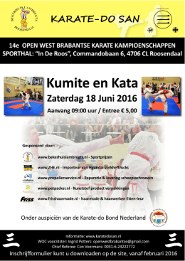 Poster Open West Brabantse 14e editie 2016 - Karate