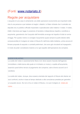 (Fonti: www.notariato.it) Regole per acquistare
