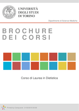 Brochure dei corsi  - Corso di Laurea in Dietistica