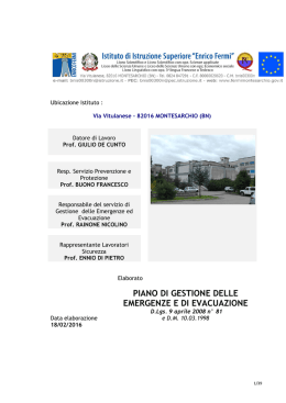 Piano di gestione delle emergenze