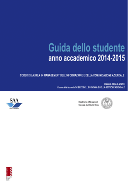 Brochure dei corsi  - Corso di Laurea in Management dell