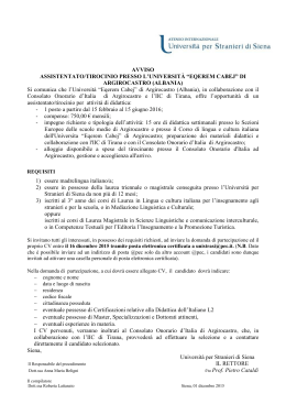 Bando Argirocastro Albania - Università per Stranieri di Siena