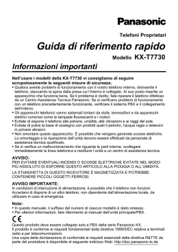 Manuale d`uso del telefono proprietario Panasonic KX-T7730