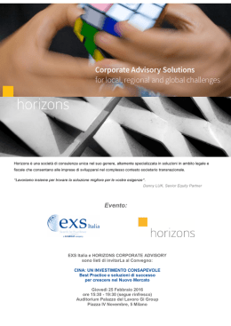 Evento - Horizons Corporate Advisory