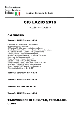 CISLazio2016 - FSI - Comitato Regionale Lazio