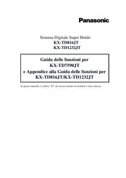 Manuale di programmazione centali telefoniche kx-td816 e kx