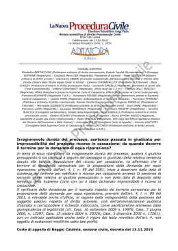 Corte di appello di Reggio Calabria, sezione civile, decreto del