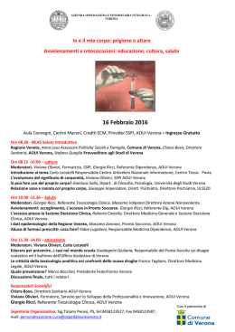 16 Febbraio 2016 - Azienda Ospedaliera Universitaria Integrata