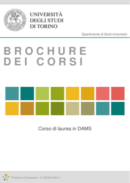 Brochure dei corsi  - Università degli Studi di Torino