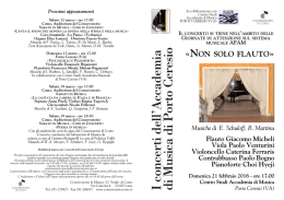 Concerti dell`Accademia di Porto Ceresio «NON SOLO FLAUTO