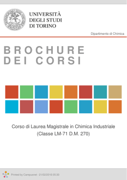 Brochure dei corsi  - Corso di Laurea Magistrale in Chimica