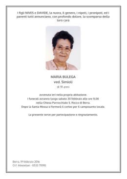 Maria Bulega - annunci funebri