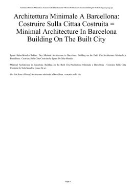Architettura Minimale A Barcellona: Costruire Sulla Cittaa Costruita