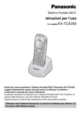 Manuale d`uso del telefono proprietario DECT Panasonic KX
