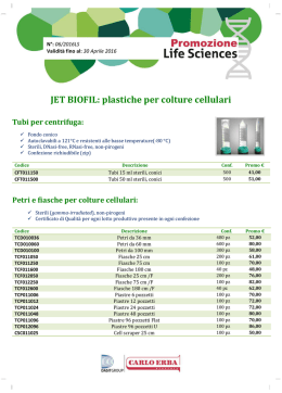 plastiche per colture cellulari