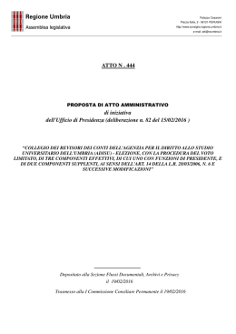 ATTO N . 444 di iniziativa dell`Ufficio di Presidenza (deliberazione n