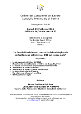 Ordine dei Consulenti del Lavoro Consiglio Provinciale di Parma