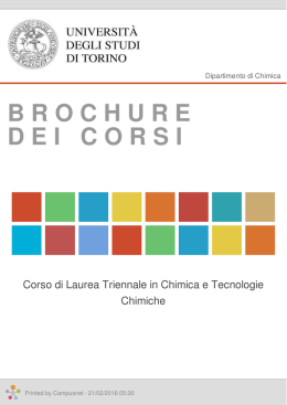 Brochure dei corsi  - Corso di Laurea Triennale in Chimica e