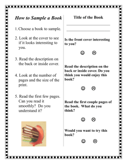 How to Sample a Book