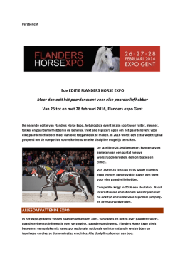 Flanders Horse Expo - Persbericht 2016