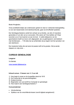 genealogie - KBC Gepensioneerden Kring Antwerpen