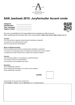SAN Jaarboek 2015: Juryformulier Accent ronde