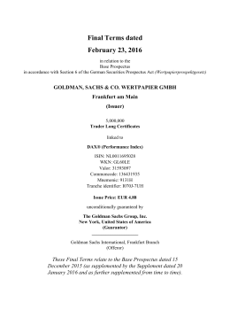Final Terms dated February 23, 2016