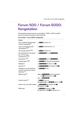 Forum 500 / Forum 5000: Kengetalprocedures