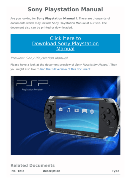 Sony Playstation Manual