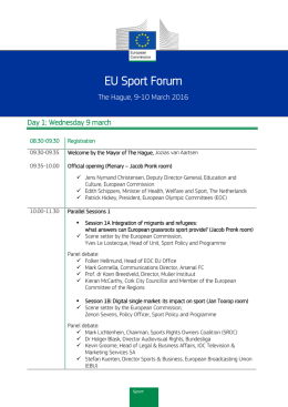 Agenda Sport Forum 9