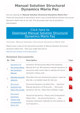 Manual Solution Structural Dynamics Mario Paz