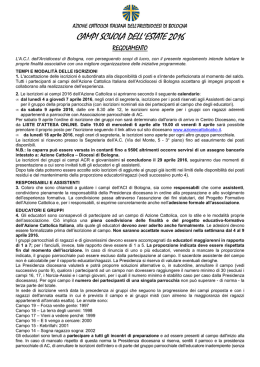 Regolamento Campi 2016 - Azione Cattolica Bologna
