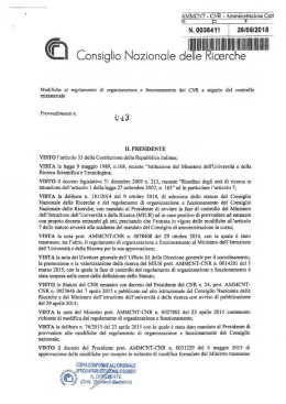 regolamento di organizzazione. e funzionamento del CNR