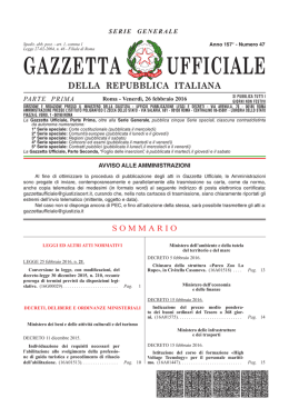 G.U. 26 febbraio 2016, n. 47