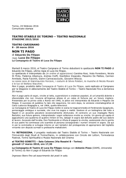 NON TI PAGO - Teatro Stabile Torino