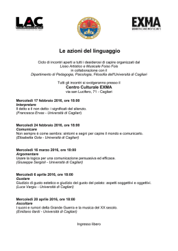 Le azioni del linguaggio - Liceo Artistico Cagliari