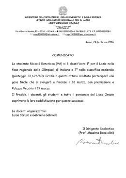 (VA) primo classificato nel Lazio alle Olimpiadi di italiano