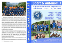 Sport e Autonomia Camp Sappada 10-19 Luglio
