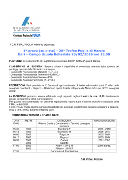 1^ Prova Trofeo Puglia di Marcia - Bari 28/2/16
