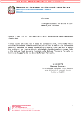 Nota pubblicazione - Ufficio Scolastico Regionale Piemonte