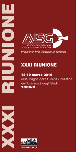 Programma Riunione 19 Marzo 2016 - Associazione Italiana Studio