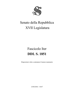 Senato della Repubblica XVII Legislatura Fascicolo Iter DDL S. 1851