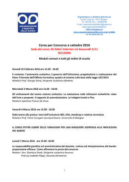 programma concorso docenti - Istituto Comprensivo Gherardi